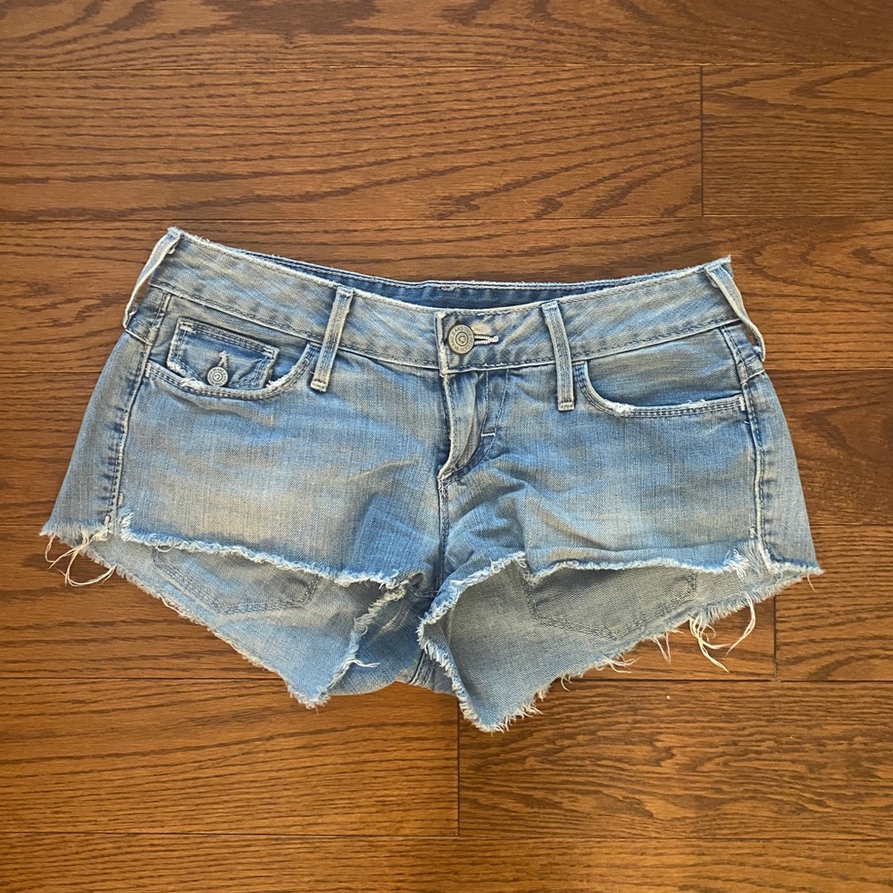 True Religion Light Blue Denim Shorts